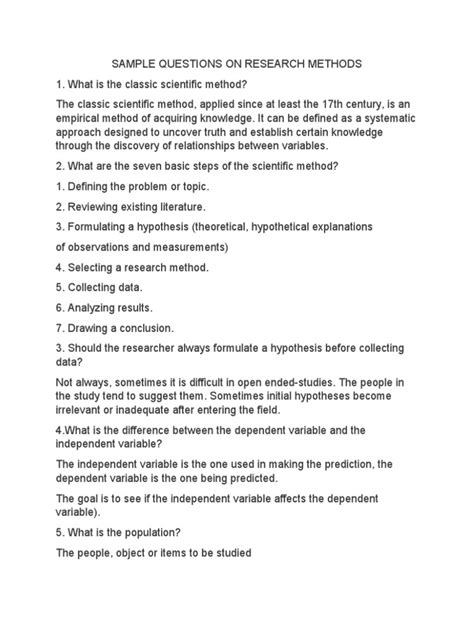 Image result for Research Method Questions and Answers