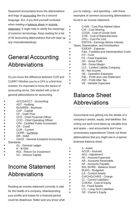 Abbreviation Of Finance