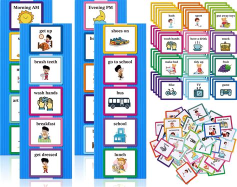60 Pieces Visual Schedule Cards Routine Cards Home Chore Chart ...