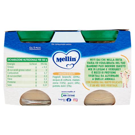 Mellin Omogeneizzato Fagioli Bianchi/Melanzane | Bennet Online