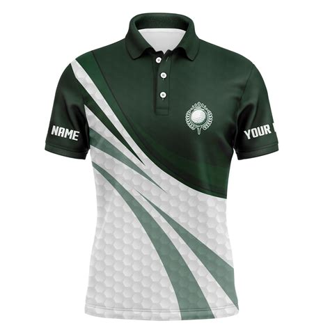 Green and white golf shirt custom name Mens golf polo shirts, mens ...