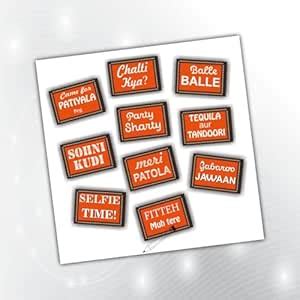 PartyStuff Punjab Theme Props - Punjabi Party Props 2 (10 Cards ...
