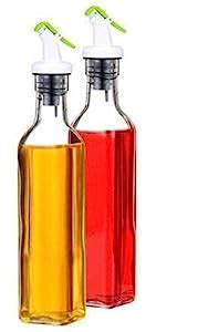 VDHJA Oil Dispenser, Auto Flip Olive Oil Glass Bottle Leak Proof ...