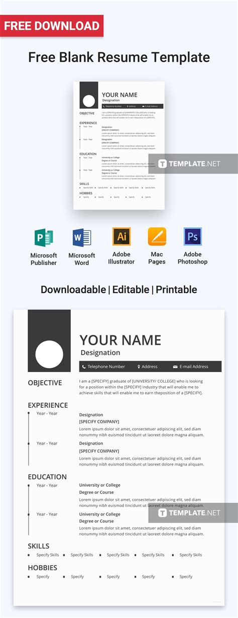 resume templates for free download