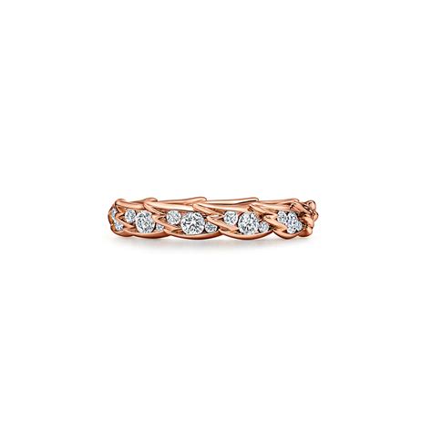 Bird on a Rock by Tiffany:Wings Narrow Ring in Rose Gold with Diamonds ...