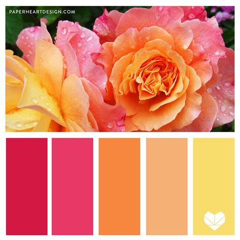 Color Palette: Fantastic Florals — Paper Heart Design | Orange farbpaletten, Farbtrends ...