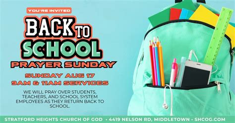 Back to School Prayer Sunday, 4419 Nelson Rd, Middletown, OH, United ...