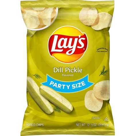 Lay's Dill Pickle Flavored Potato Chips, Party Size, 12.5 oz Bag ...