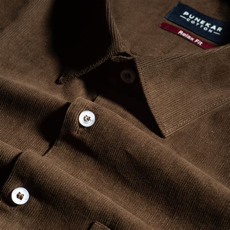 Dark Brown Color Corduroy Shirt For Men – Punekar Cotton
