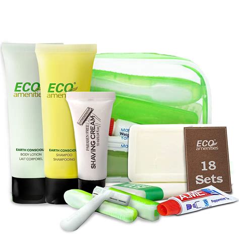 Buy ECO Amenities All-in-Kit Travel Toiletries Bag, 6-Piece Mini Sized ...