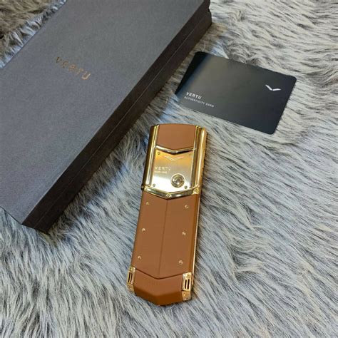 Vertu Signature S Camel Brown Leather Keypad Button Mobile Phone ...