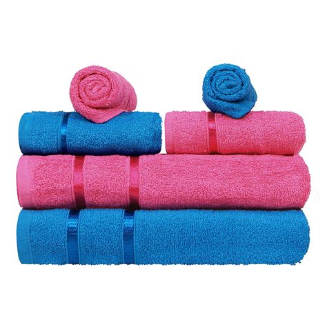 Story@Home Cotton Towel Set of 6 | Hand Towel | Bath Towels | Magenta ...