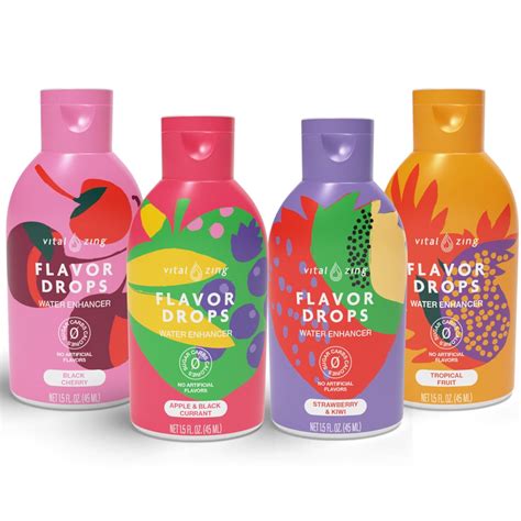 Amazon.com: Vital Zing Flavor Drops Liquid Water Enhancer -Variety 4 ...