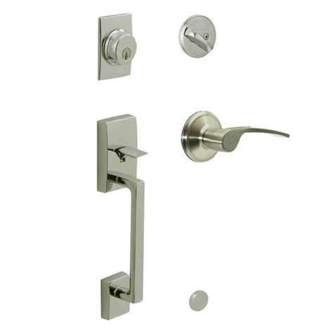 Schlage SecureKey Century Satin Nickel Keyed Entry Door Handleset F60SK ...