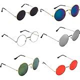 Buy CREEK Unisex Adult Round Sunglasses (Assorted Frame, Assorted Lens ...