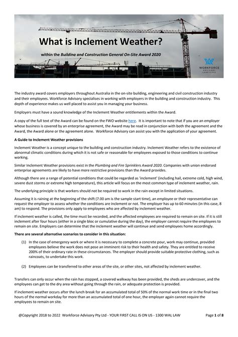 What is Inclement Weather? - Workforce Advisory