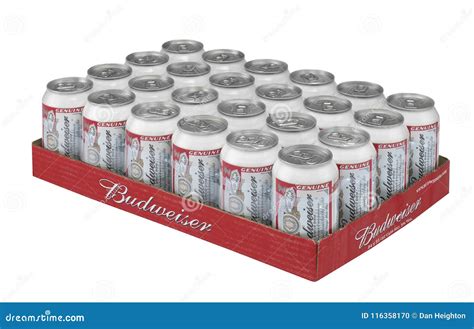 BUDWEISER BEER CANS in TRAY Editorial Image - Image of beverage, lager ...