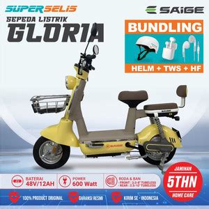 Jual Sepeda Listrik SAIGE GLORIA 48V 12AH 48V/12AH Selis Garansi Resmi ...