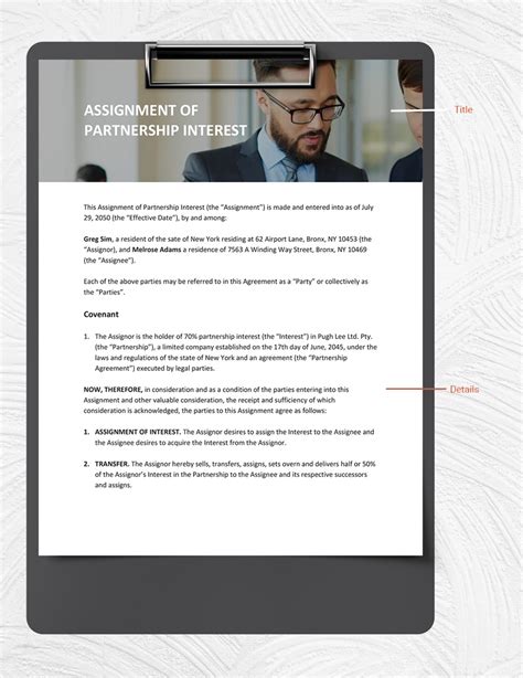 General Partnership Assignment Template 的图像结果