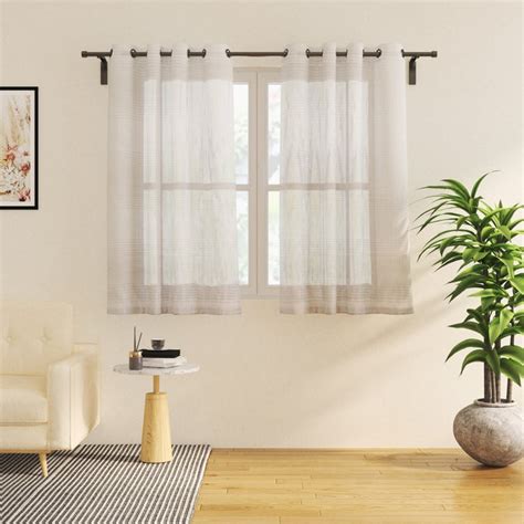 Buy Corsica Organza Set of 2 Striped Sheer Window Curtains from Corsica ...