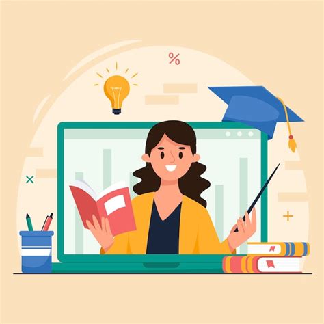 Illustration de tuteur en ligne dessiné à la main | Vecteur Premium