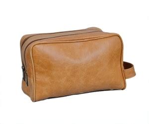 Terricane Premium Leather Rectangle Shape Toiletry Bag Travel Toiletry ...