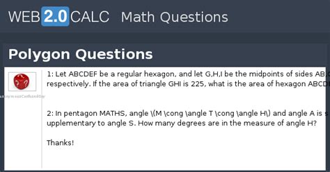 View question - Polygon Questions