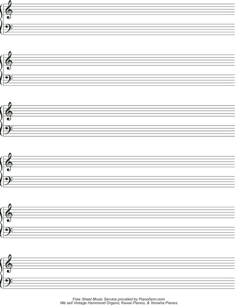 Printable grand staff manuscript paper - meryoasis