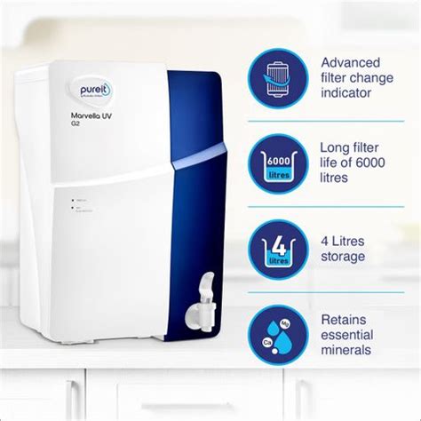 Pureit Marvella G2 4 L UV Water Purifier Suitable only for Municipality ...