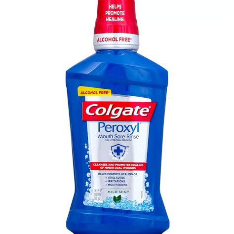 Colgate Peroxyl Mouth Sore Rinse, Mild Mint 16.9 Oz. | Mouthwash ...