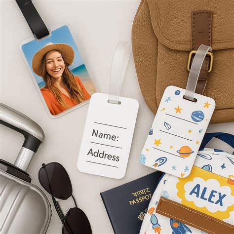 Happy Holidays Luggage Tag Multicolor Bag Tag with Silicone Strap for ...