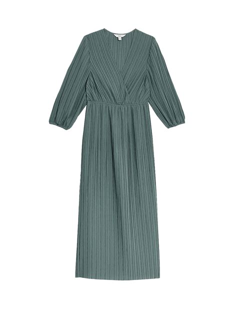 Buy Pleated V-Neck Midaxi Wrap Dress at Marks & Spencer