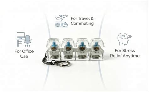 SKYWORK Transparent Mechanical Switch Fidget Keychain for Stress Relief ...