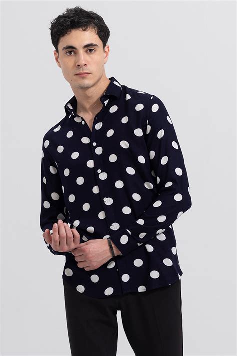 Buy Men's AntiQue Curves Navy Shirt Online | SNITCH