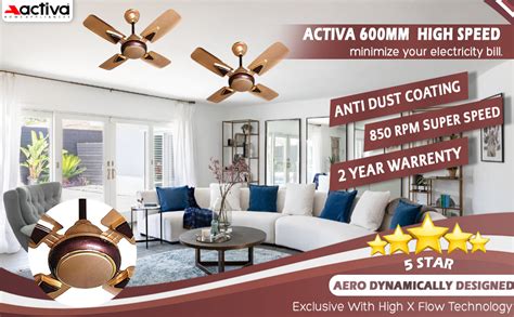 Buy ACTIVA High Speed 850 RPM 600mm Anti Dust Coating Galaxy-1 Ceiling ...