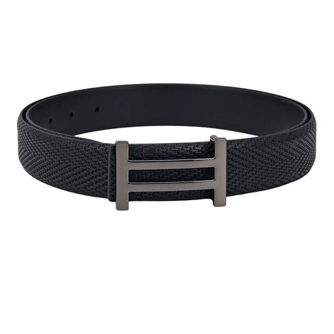 Casual Mat Emboss Leather Mens Belt - Black – Da Milano