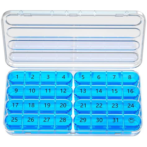 Zoksi Monthly Medicine Holder, 1 Time a Day, 30 Day Pill Box Organizer ...