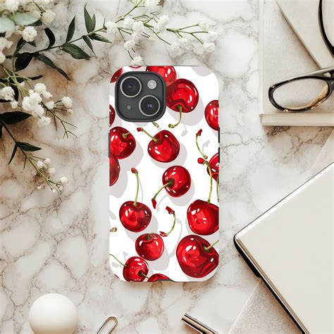 Cute Cherry Phone Case, Cherry Phone Case, Nature Inspired Phone Case ...