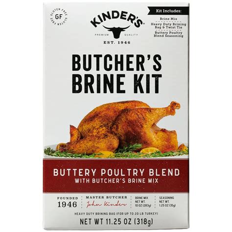 Kinder's Butcher's Turkey Brine Kit with Brining Bag, Buttery Poultry ...