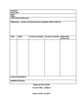 Image result for Lesson Plan Teachers Notes Examples