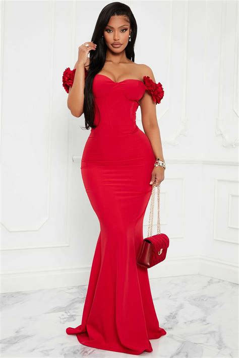 Rosie Maxi Dress - Red - Womens Fashion Dresses