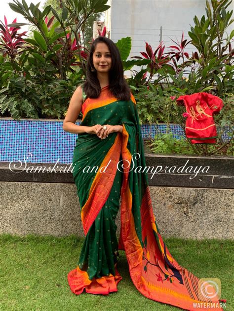 RED PAITHANI SAREE WITH PARROT DESIGN-LORD001P – www.soosi.co.in