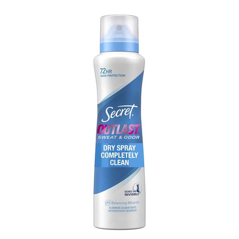 Secret Outlast Dry Spray Antiperspirant Deodorant for Women, Completely ...