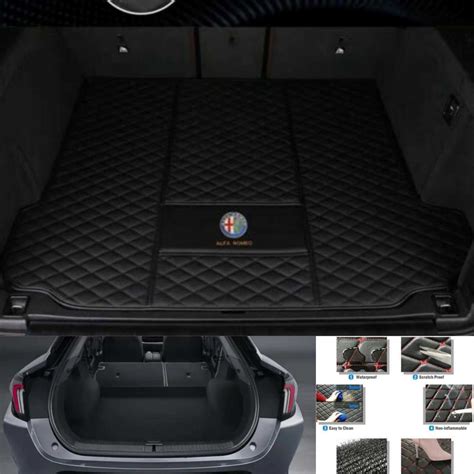 For Alfa Romeo Giulia Stelvio Car Trunk Mats Floor Mats Rear Carpets ...