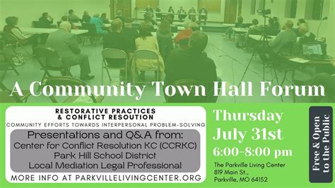 Community Town Hall Forum - Restorative Practices and Conflict ...
