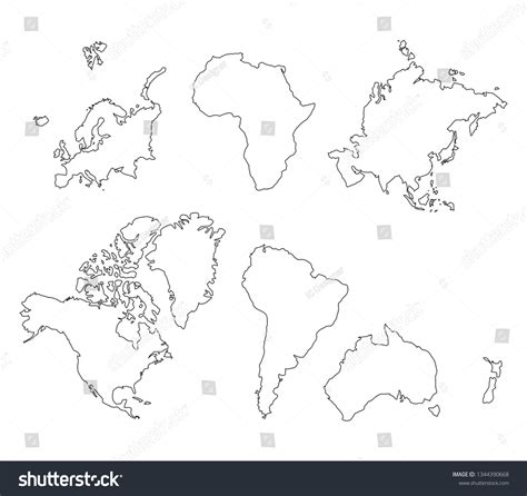 Vector Map of World Continents 的图像结果