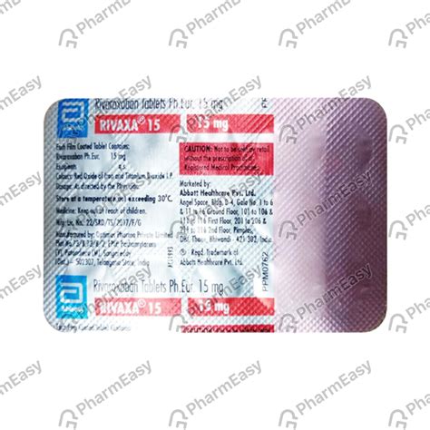 Rivaxa 15 MG Tablet (15): Uses, Side Effects, Price & Dosage | PharmEasy