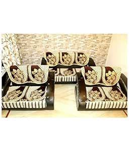 Creative Hub Velvet Floral Pattern 3+2+2 Seater Sofa Cover (Multi) 6 ...