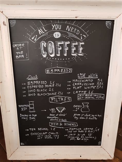 Menu boissons SIP coffee bar Bordeaux | Les Paris de Laura