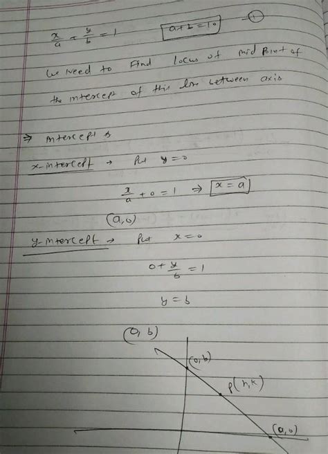 The variable line x/a+y/b=1 is such that a+b=10 the locus of the ...